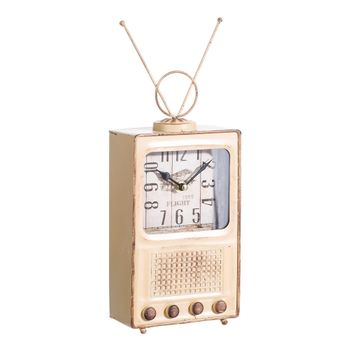 Reloj Industrial Decorativo Beige De Metal De 23x7x13 Cm