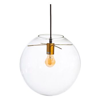 Lámpara De Techo Cristal Dorado Transparente 30 X 30 X 30 Cm Vintage Ø 35 Cm