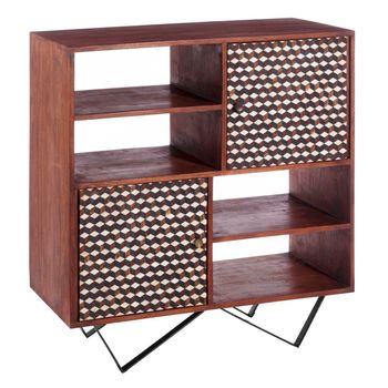 Estantería De Madera + 2 Cajas De Mezcla Five 34,5x32x100,5 Blanco con  Ofertas en Carrefour