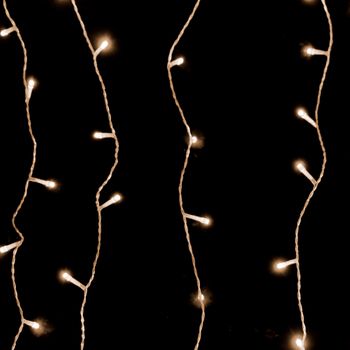 Cortina Led De Navidad De 2x8 Funciones Con Conector De 576luces Flash Cálidas De 300x240 Cm