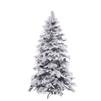 Árbol De Navidad Artificial Con Nieve Blanco Y Verde De Pvcy Metal De 150 Cm