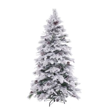 Árbol De Navidad Artificial Con Nieve Blanco Y Verde De Pvcy Metal De 180 Cm