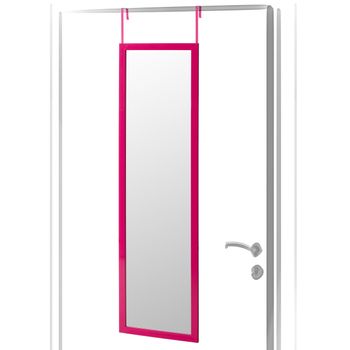 Espejo para puerta colgante Lesina 2 ganchos plástico 121 x 41 cm blanco  [en.casa]