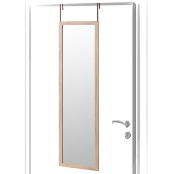 Espejo De Puerta Beige Nórdico De Madera De 125x35 Cm