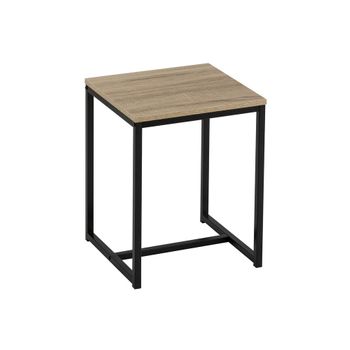 Mesa auxiliar de madera contrachapada negra 40x30x75 cm