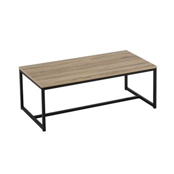 Mesa De Centro De Acero Y Madera Lolahome De 36x50x100 Cm - Negra