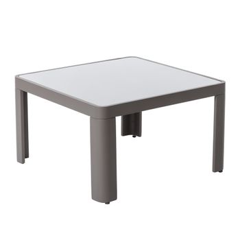 Mesa De Jardín De Centro De Aluminio Gris De 70x70x40 Cm