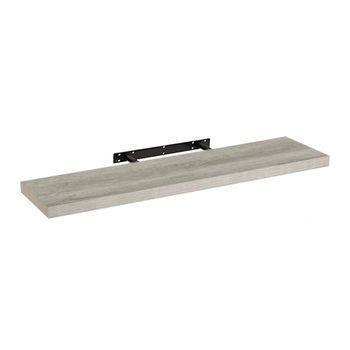 Estante De Pared Flotante De Madera Mdf Gris De 23x120 Cm