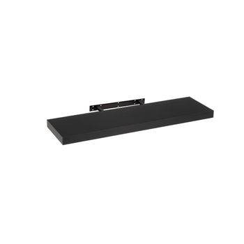 Estante De Pared Flotante De Madera Mdf Negro De 23x80 Cm