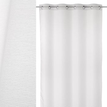 Visillo De Hilos Confeccionado Blanco Contemporáneo De Poliéster De 260x140 Cm