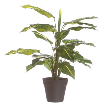 Planta Artificial Diefembaquia Con Macetero Verde De Pvc De45 Cm