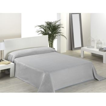 Manta Lisa Para Cama Micro Coral Color Gris Perla Para Cama De 90 Cm