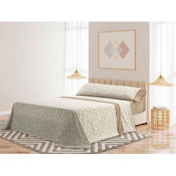 Juego De Sábanas 3 Piezas Mora Modelo M83 Cama 105 Cm Beige