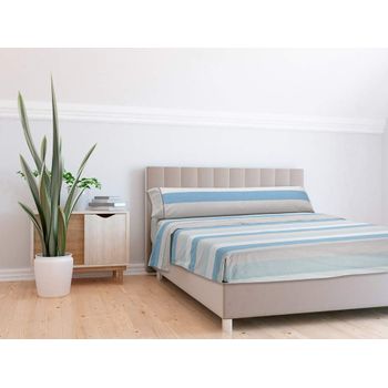 Juego De Sábanas 4 Piezas Estampado Mora Modelo M91 Cama 200 Cm Beige