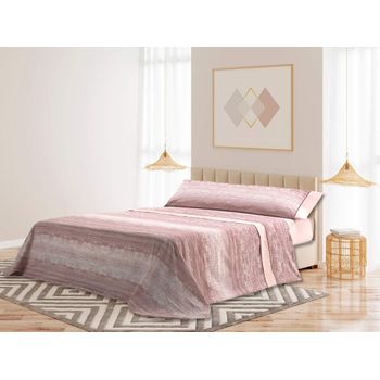 Juego De Sábanas 3 Piezas Estampado Mora Modelo M93 Cama 105 Cm Coral