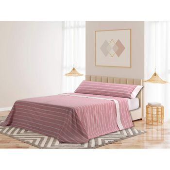 Juego De Sábanas 4 Piezas Estampado Mora Modelo M88 Cama 180 Cm Coral