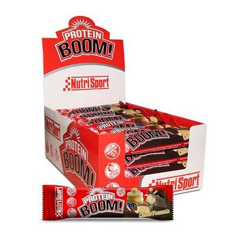 Nutrisport - Protein Boom 24 Barritas X 49 G - Barritas De Proteína -  Sabor: Cacahuete -