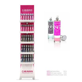 Expositor Caravan 150ml Gratis Pela Compra De 120 Unidades Perfumes Caravan