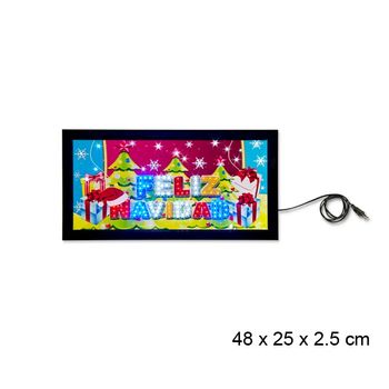 Cartel Luminoso Feliz Navidad (medidas Del Producto: 48x25x2,5cm)