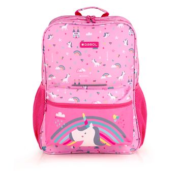 Mochila Adaptable A Carro Gabol Rainbow Con Unicornio Y Resistente Al Agua