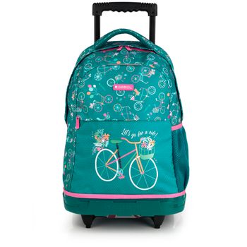 Mochila Con Ruedas Gabol Fiori Con Bicicletas E Impermeable