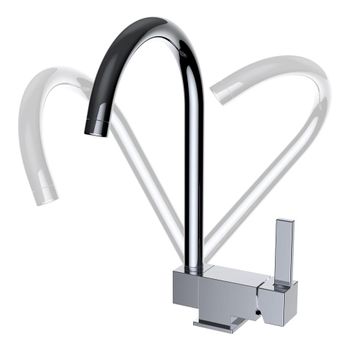 Clever 60152 Chef Square Grifo Monomando Fregadero Caño Abatible