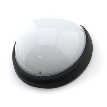 Aplique Con Sensor Media Luna Negro Ip54  Antivandálico Led Luz Fría