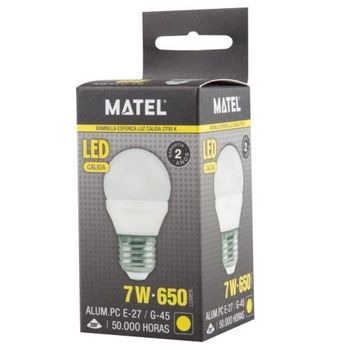 Bombilla Led Esferica E27 7watios Calida 23196