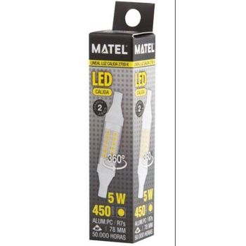 Bombilla Led Lineal 78mm R7s 5 Watios 360º Calida