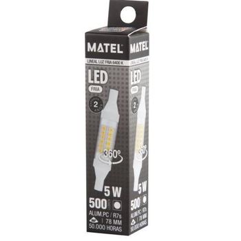 Bombilla Led Lineal 78mm R7s 5 Watios 360º Fria