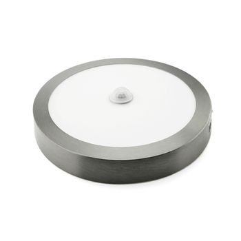 Downlight Led Superficie Plata Con Sensor De Presencia 18w Luz Fría