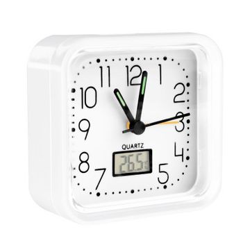 Reloj Analogico Alarma 82x82x38 Blanco