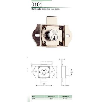 Cerradura Puerta Cajon Cromo 101