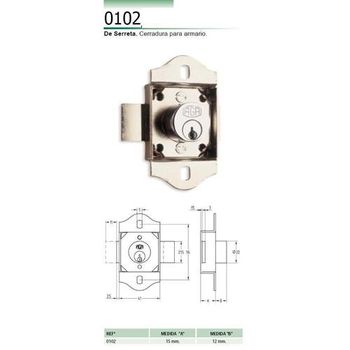 Cerradura Puerta Armario Cromo 102