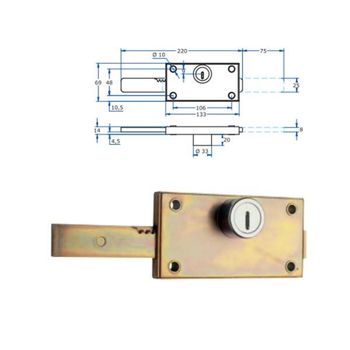 Cerradura Seguridad Pers 584 Lat/pu Lateral Aga