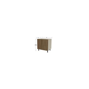 Mueble Cocina Bajo Con 2 Puertas En Varios Colores 85 Cm(alto)80 Cm(ancho)60 Cm(largo) , Color - Nogal Noceto