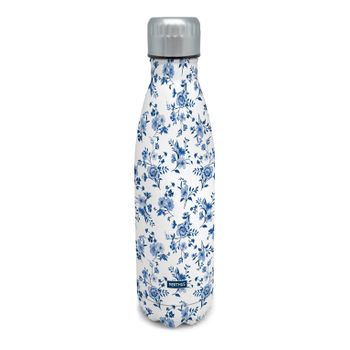 Botella De Doble Pared De Acero Inoxidable - 500 Ml, Flores