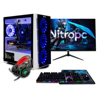 PC Gamer complet Nitropc Pack Nitro - Intel i9-12900KF, RTX 4060 Ti 16Go,  RAM 32Go, M.2 1To + HDD 2To, Windows 11, WiFi - Écran 27' 2K curvo,  clavier