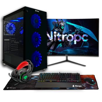 Pc Gaming Completo Nitropc Pack Diamond Plus - Intel I7 13700f, Rtx 3060  12gb, Ram 16gb, M2 1tb, Hdd 2tb, Monitor 24 + Accesorios, Windows 11  Activado, Adaptador Wifi Usb con Ofertas