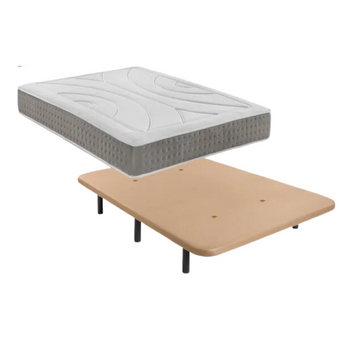 Pack Base Tapizada (patas Incluidas)+colchon Acuario Visco+ Almohada De  Regalo 90x200 con Ofertas en Carrefour