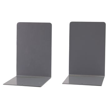 Pack 2 Sujetalibros Metálico160x120x120 Gris