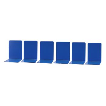 Pack 6 Sujetalibros Metálico160x120x120 Azul