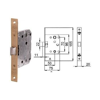 Picaporte De Embutir Unificado Hierro Latonado Serie 6137bc Bchl050 Ucem