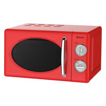 Orbegozo MI 2020 - Microondas Vintage 60's Rojo 20L 700W 6 Niveles