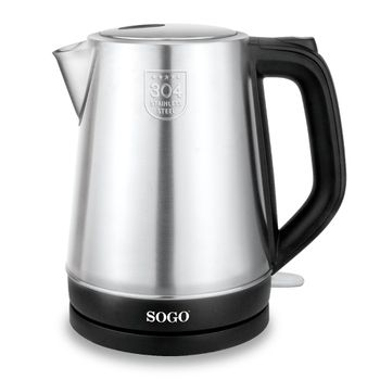 Hervidor de agua - ADLER AD1295B, Hervidor Agua Eléctrico, Capacidad 1,7L,  sin BPA, Control Temperatura, Acero Inox, Inalámbr, 2200 W, 1.7 l, Negro