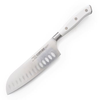 Comas Marble - Cuchillo Santoku Profesional 18 Cm En Acero Alemán. Blanco