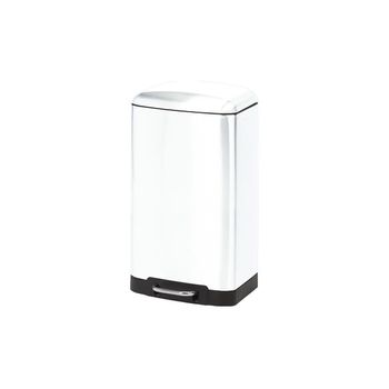 Cubo Pedal Rectangular Metalico Blanco Marca Duett