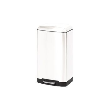 Cubo Pedal Rectangular Metalico Blanco Marca Duett