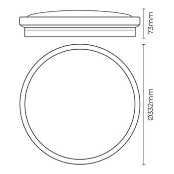 Aplique Superficie Circular Led 18w 1820lm 4000k Ø33x7,3cm Efecto Madera Edm