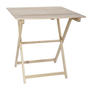 Mesa De Jardín Plegable De Madera De Álamo 70x70x70cm-outsunny.blanco con  Ofertas en Carrefour